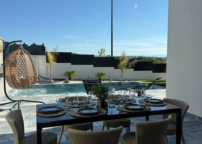 Villa Neuve Piscine Bali Spa Vue Pyrenees 5 Min Cite Carcassonne